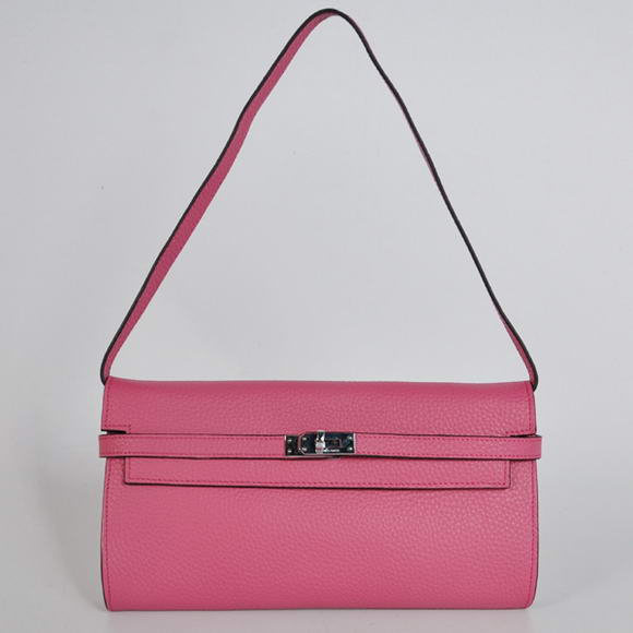 H1001 Hermes Kelly 26CM Shoulder Bag Clemence Peach